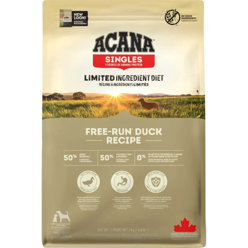 Acana Singles Free-Run Duck Hundefutter mit Ente