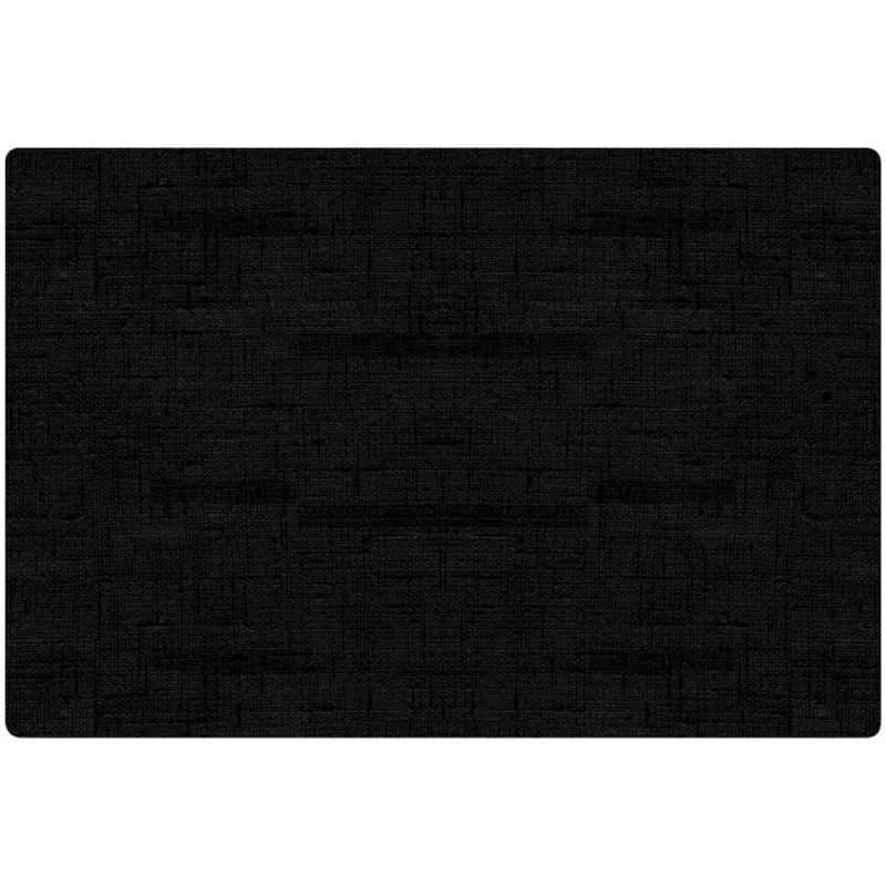 Das Duni Silikon-Tischset der Duni GmbH besteht aus einem schwarzen strukturierten Rechteck mit einem dezenten Webmuster, das an Stoff oder eine textile Oberfläche erinnert und es sowohl stilvoll als auch pflegeleicht für jeden Esstisch macht. Es wird in einer Packung mit sechs Stück geliefert, die jeweils 30 x 45 cm messen.