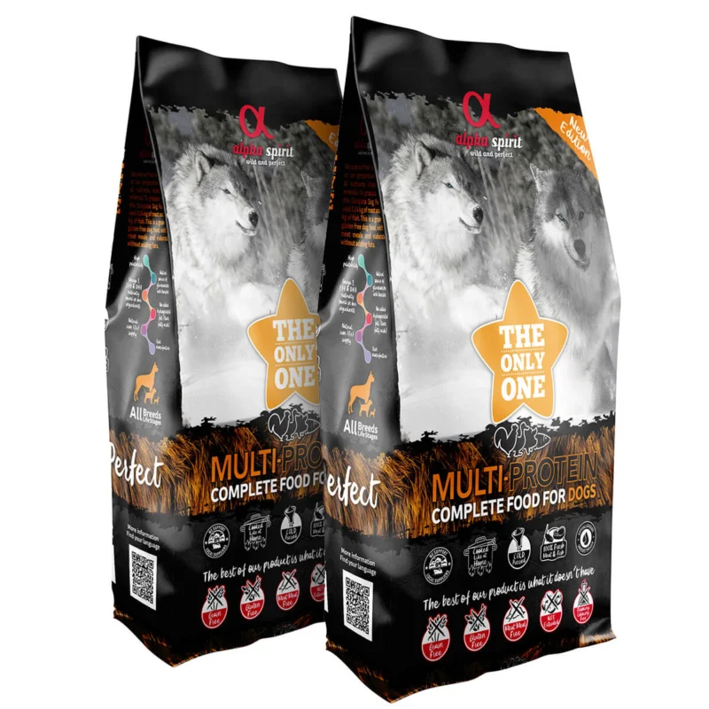 2 x 12 kg. Alpha Spirit THE ONLY ONE Hundefutter mit Huhn und Fisch