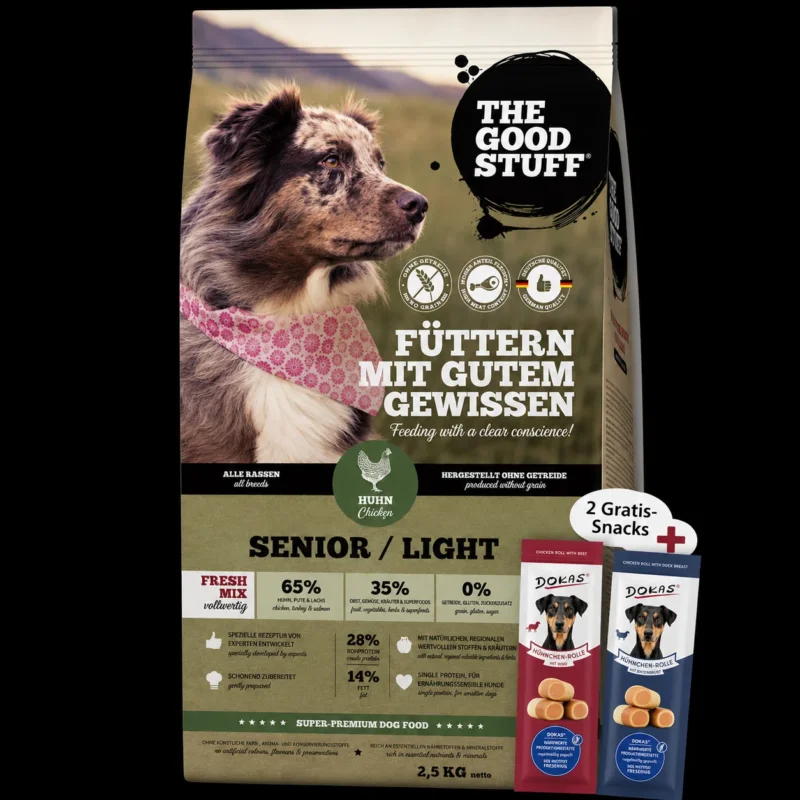 The Goodstuff Dog Senior & Adult Light Huhn+ 2 Gratis-Snacks