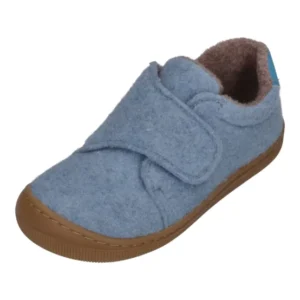 KOEL Barefoot Kinder Hausschuhe mit Klettverschluß DAN FELT jeans