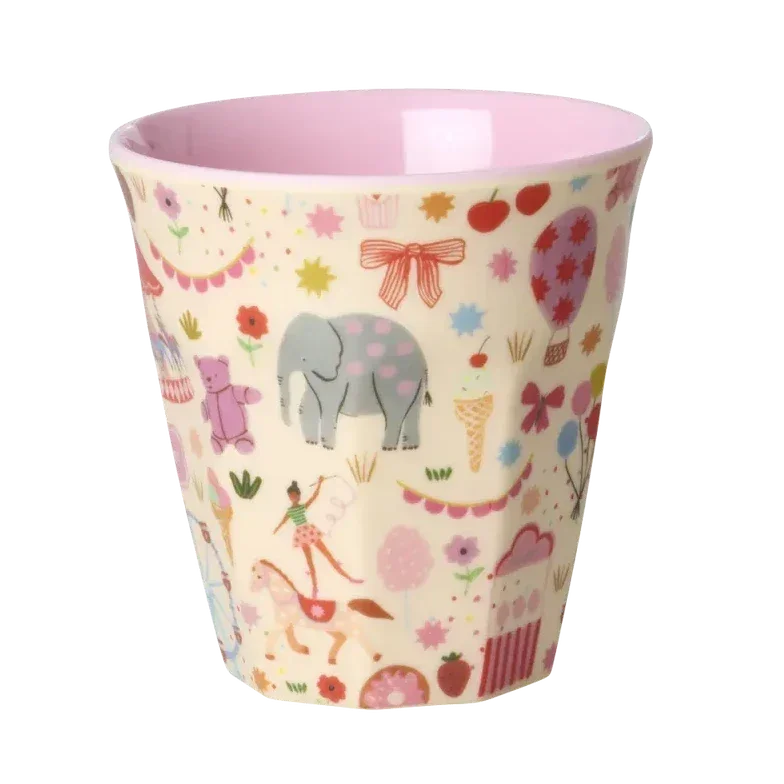 Rice - Kleiner Kinderbecher Melamin Pink Fun Fair