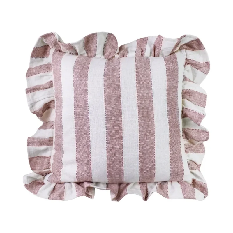 Strömshaga - Kissenhülle Ida Streifen Rosa Weiss