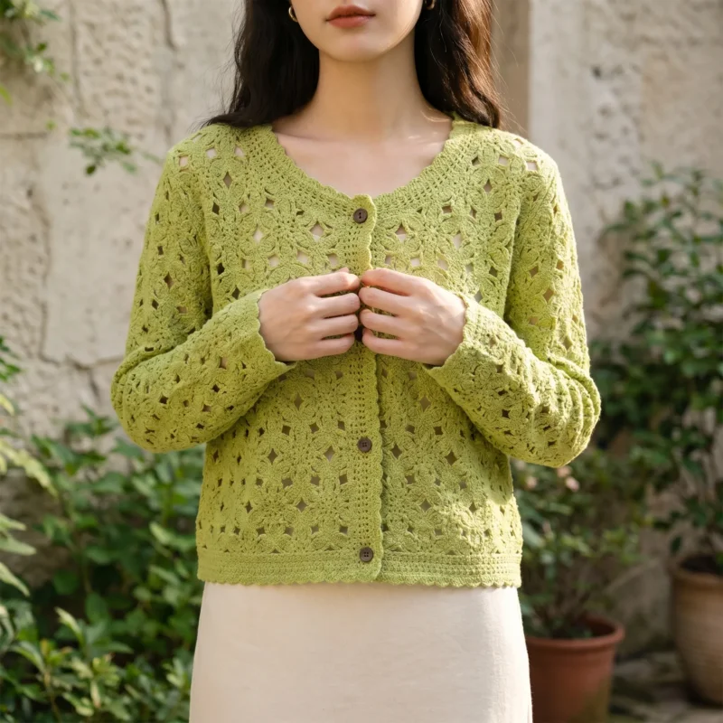 Kurze Häkeljacke Im Ajour-Muster - Lorena