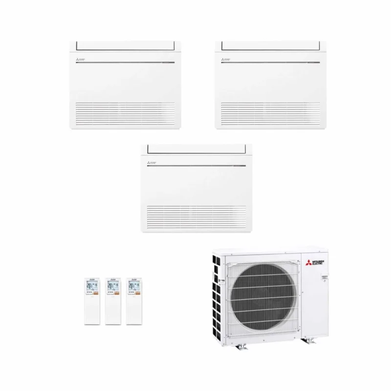 Mitsubishi Electric - MFZ‑KT Multisplit Klimaanlage 3 × Truhengerät + Außeneinheit – 3 Innengeräte
