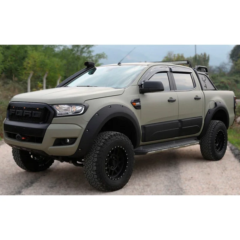 OneWay, Seitliche Karosserieleisten, Glänzend schwarz, Passend für Ford Ranger T6/T7/T8 2012-2022, 4 Teile