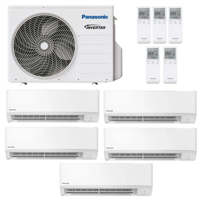 Panasonic TZ CKEW Ultrakompakt Multisplit-Klimaanlage 5× Wandgerät