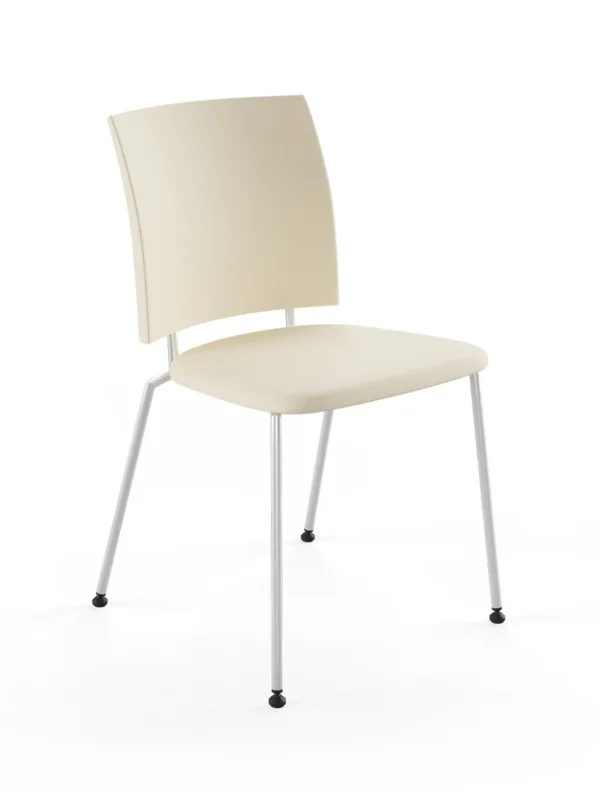 Panther Stuhl, creme Leder von Naver Collection