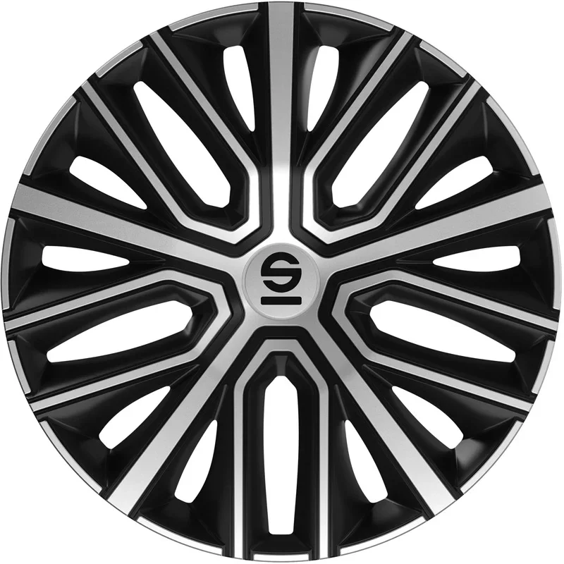 Sparco, Radkappen Modena, 14-Zoll, Schwarz/Silber, Set mit 4 Stück