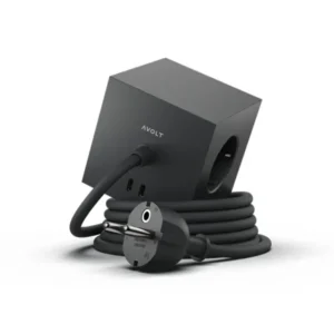 Square 1 Steckdose mit USB-C, Stockholm Black von Avolt