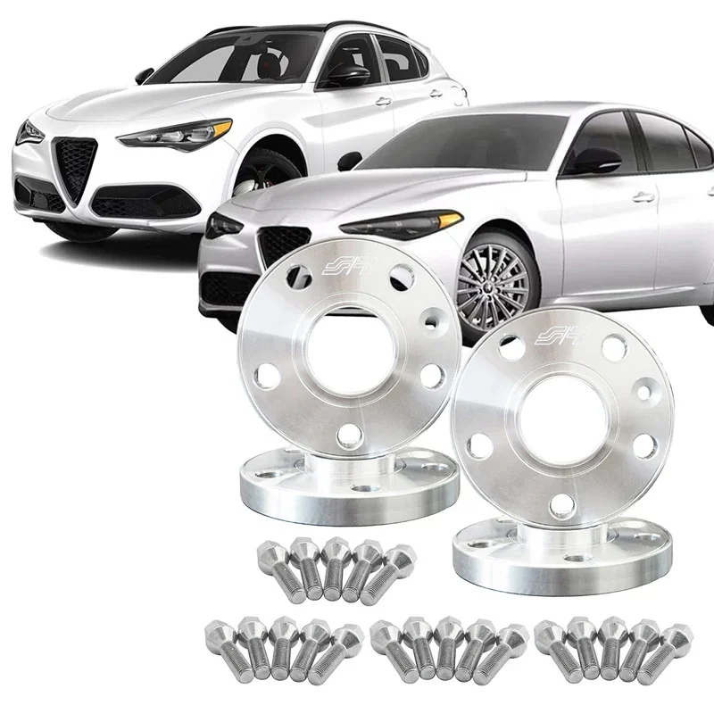 Simoni Racing, Spurverbreiterungs-Kit, Aluminium, 2x17,5 mm (Vorderachse) + 2x20 mm (Hinterachse), passt zu Alfa Romeo (Nabe 65,1 mm)