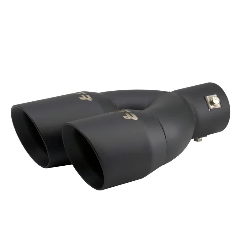 Simoni Racing, Rørhale, Sort rustfrit stål, 2xØ76xL240mm, passer til tilslutning 34-60mm