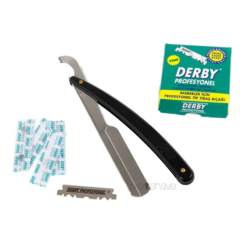 Shavette, Schwarz + 100 Derby Klingen