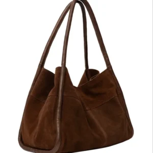 Shopper aus Veloursleder - Woodsmoke