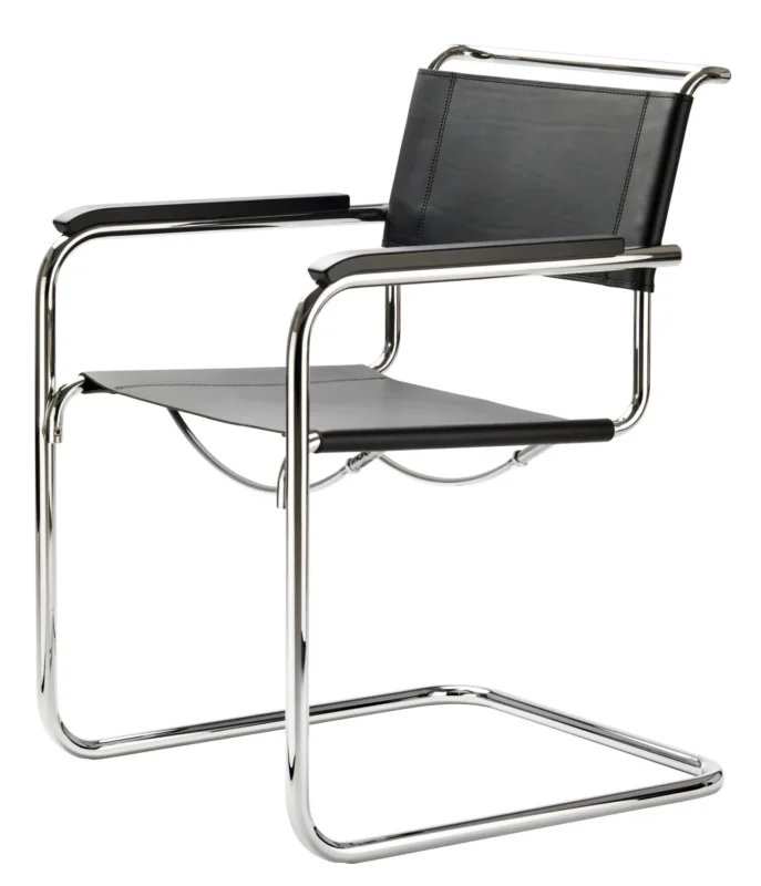 S 34 Freischwinger Stuhl, Chrom von Thonet
