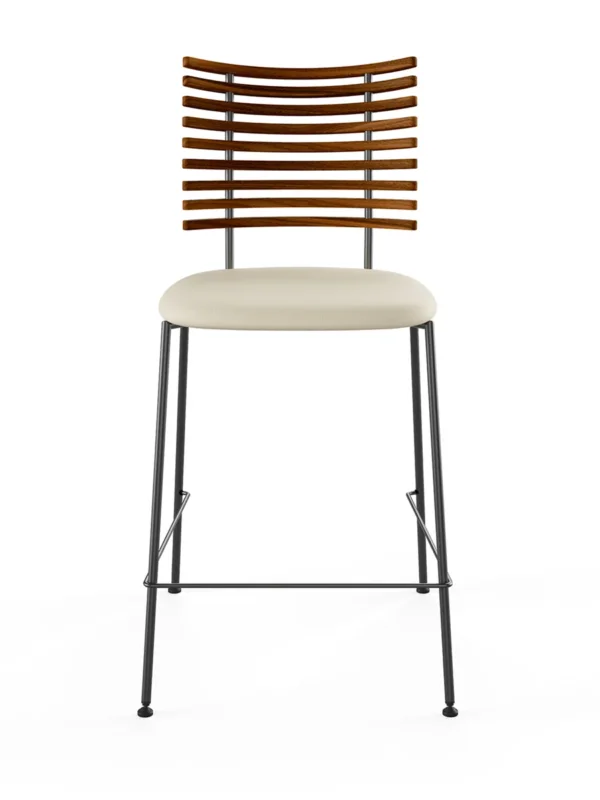 Tiger Barhocker, creme Leder von Naver Collection