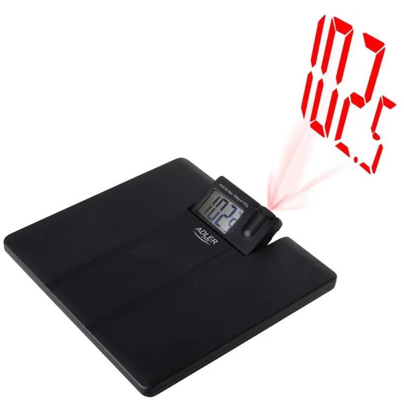 Adler AD 8182 Digitale Badezimmerwaage mit Projektor 180 kg Schwarz