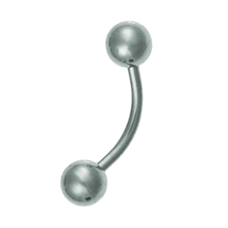 Banane Curved Barbell Piercing mit Kugeln Basic aus Edelstahl silberfarben - chic - net.de