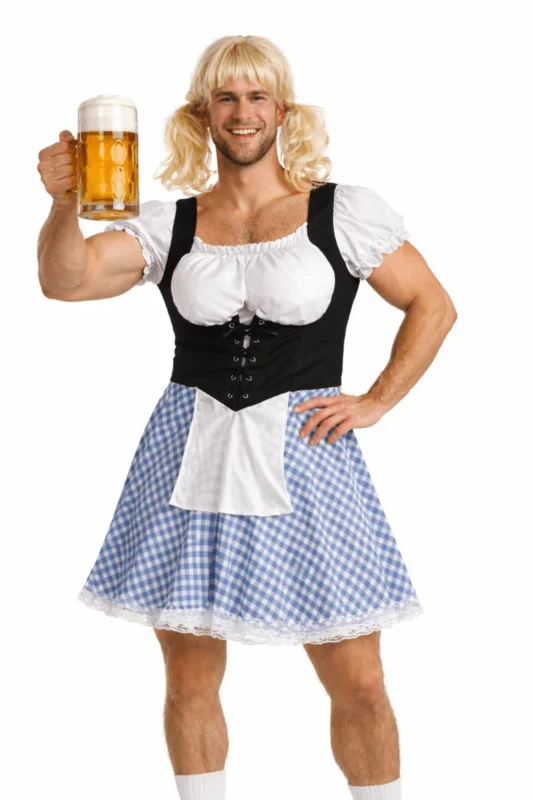 Blauwe Dirndl Jurk Oktoberfest Heren van Partychimp koop je bij Partywinkel