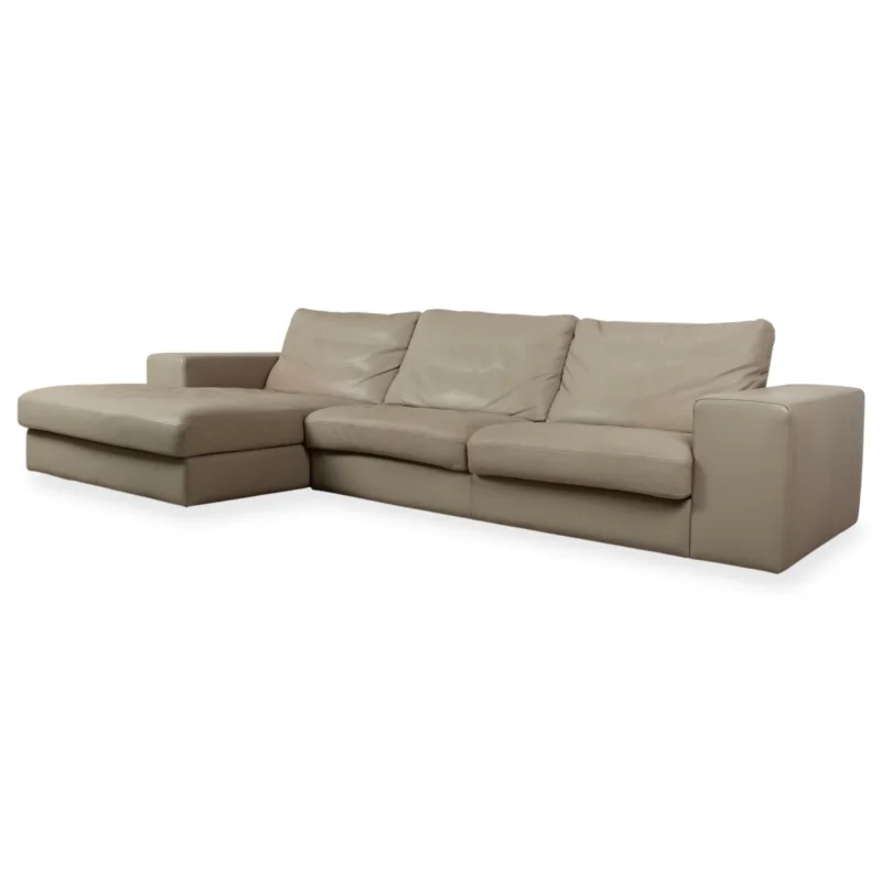 BoConcept Cenova Leder Ecksofa Beige Creme Sofa Couch manuelle Funktion