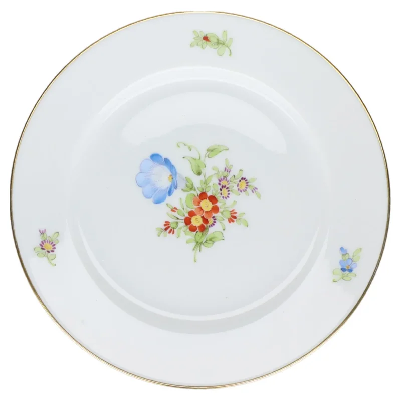 Brotteller / Dessertteller Blüte Blau Höchst Höchster Porzellanmanufaktur Kurfürst Bunte Blume