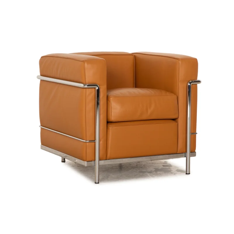 Cassina Le Corbusier LC 2 Leder Sessel Cognac Braun Vintage Bauhaus
