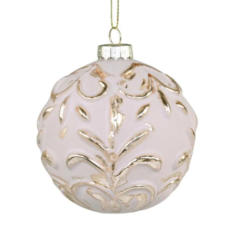 Chic Antique - Weihnachtskugel mit Goldmuster 8 cm
