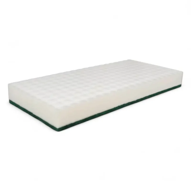 Weißer rechteckiger clendo melamin reinigungshandpad mit grünem rand und strukturierter oberfläche 11x25 cm