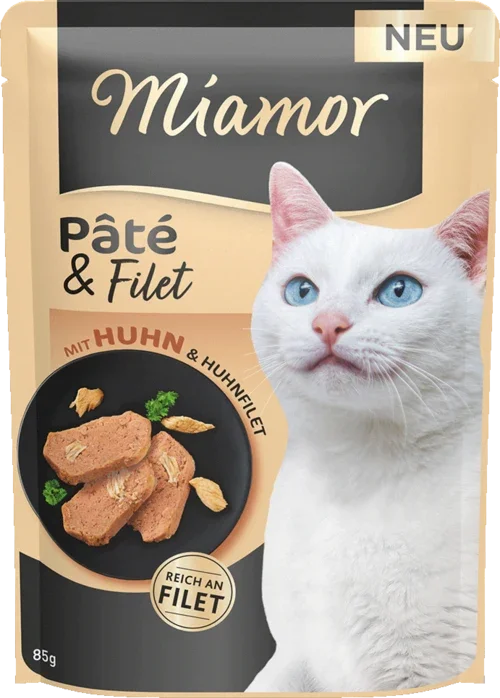 Miamor Pâté mit Huhn und Huhnfilet