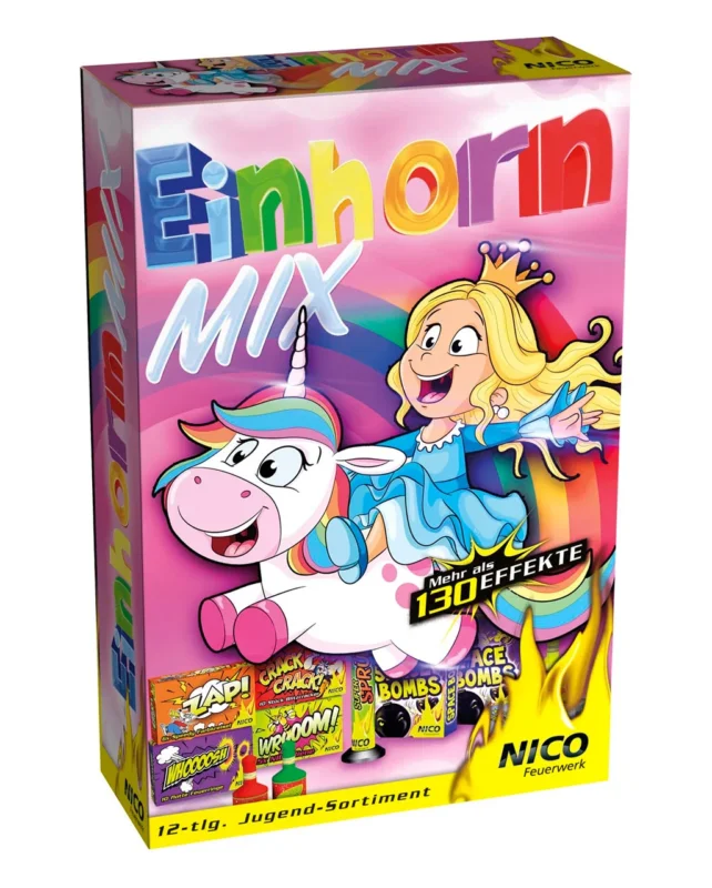 Einhorn Feuerwerk Mix für Mädchen 130 Effekte