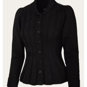 Emmy Design Screen Siren Merinowollen Cardigan Zwart – foto 1