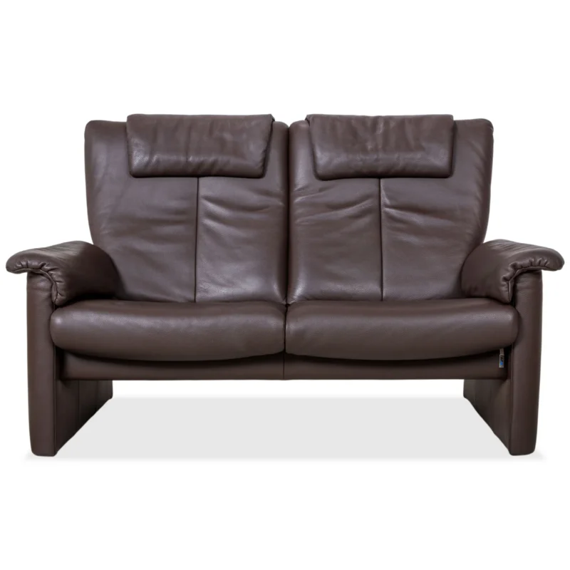 Erpo Milano Zweisitzer Leder Sofa Braun Kaffee Couch manuelle Relaxfunktion