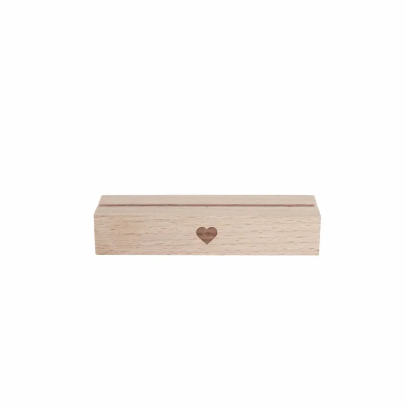 Kartenständer 2er Set "Herz" - 10,5 cm (Braun)