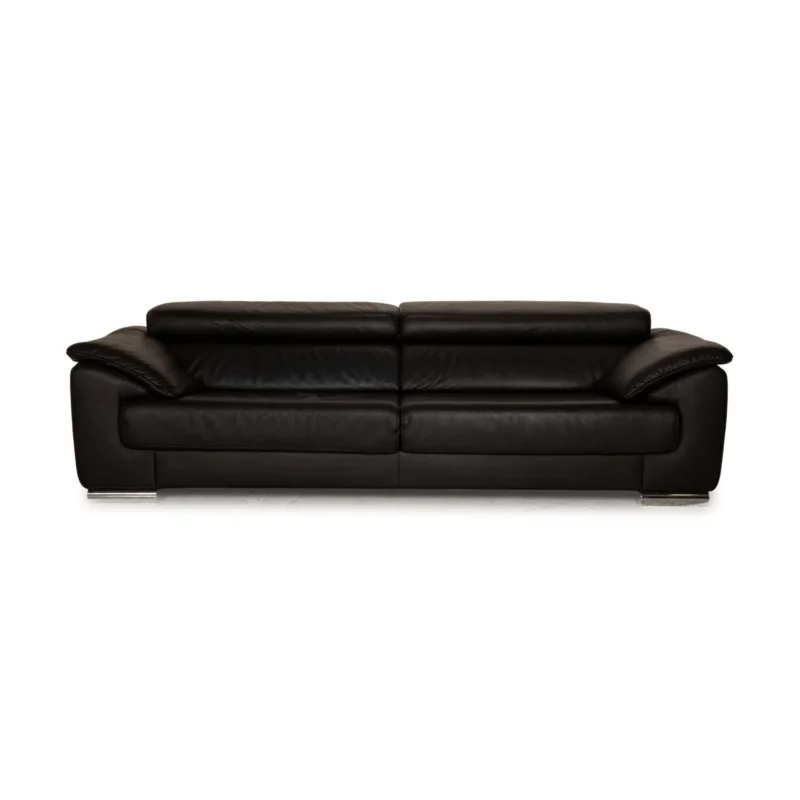 Ewald Schillig Brand Blues Leder Dreisitzer Schwarz Sofa Couch Funktion