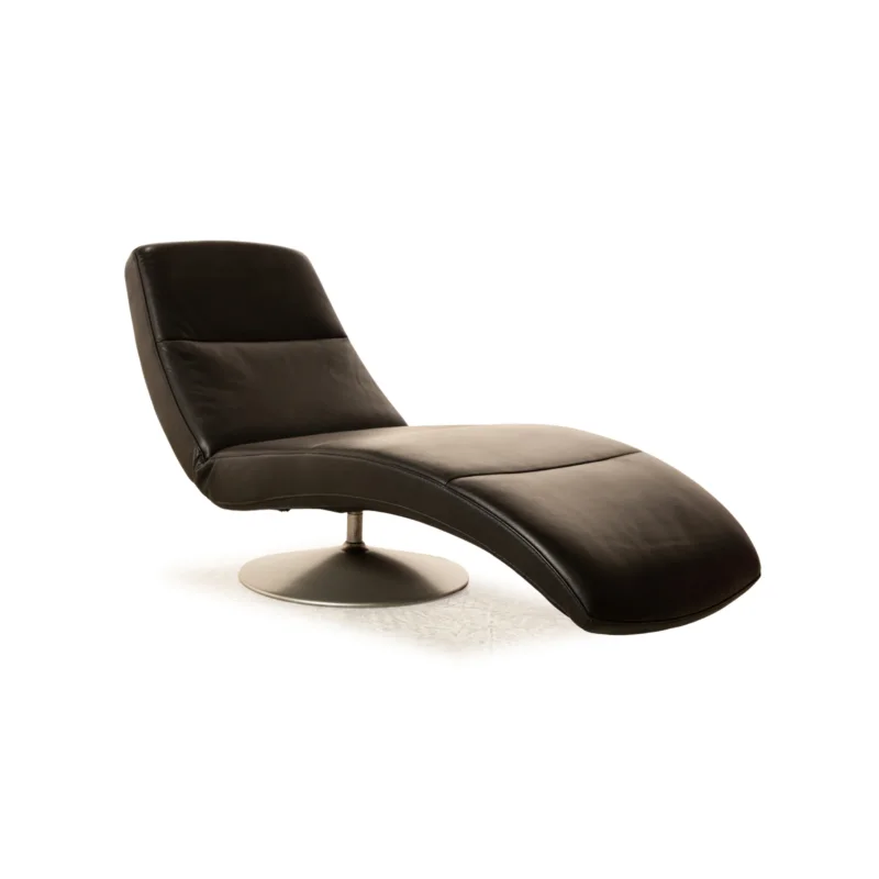 Ewald Schillig Silence Leder Liege Schwarz manuelle Funktion Relaxliege