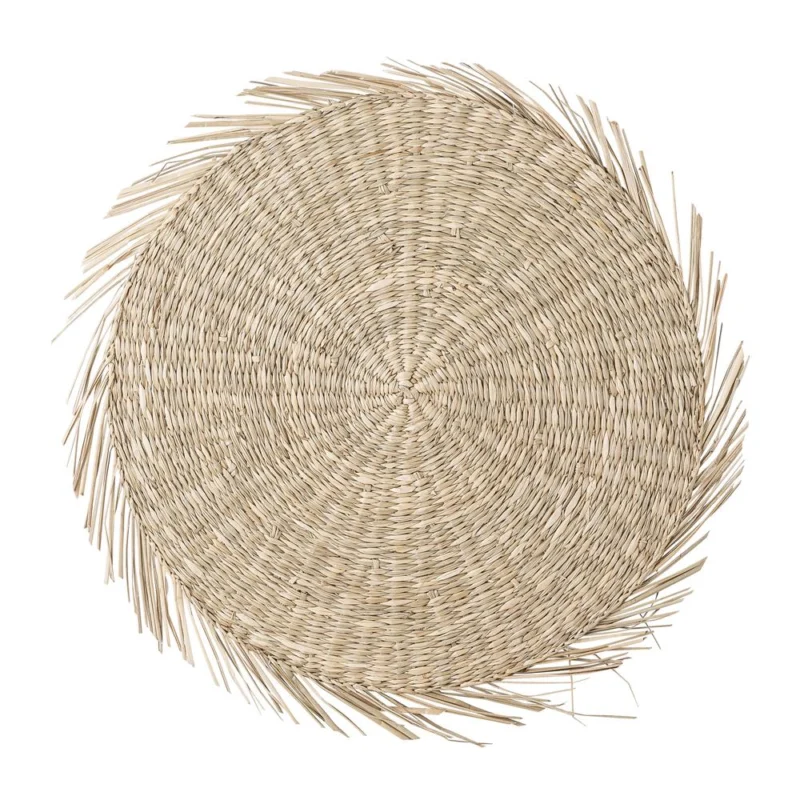 Bloomingville Tischset aus Seegras, 38 cm rundes Platzdeckchen