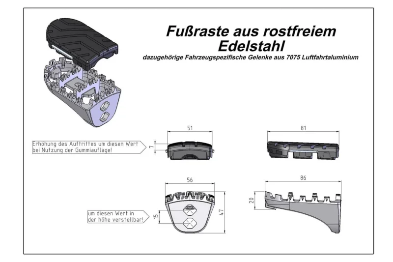 Honda XRV 650 Africa Twin [1988-1990] - ION Fußstütze – Bild 1