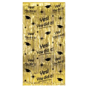 Geslaagd Deurgordijn Goud Zwart van Paper Dreams koop je bij Partywinkel
