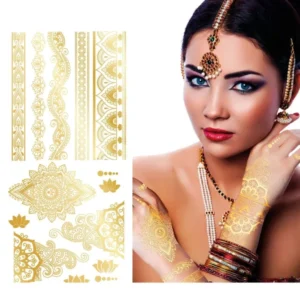 Gouden Gezicht Stickers Oriental 14cm van Fiestas Guirca koop je bij Partywinkel