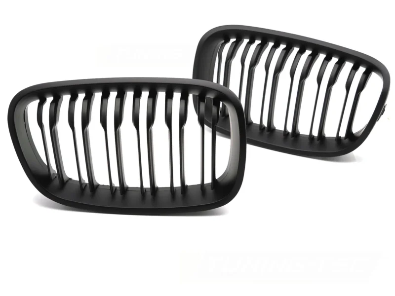 Sport Kühlergrill Doppelsteg BMW 1er F20 F21 2011-2014 Schwarz Glanz Set