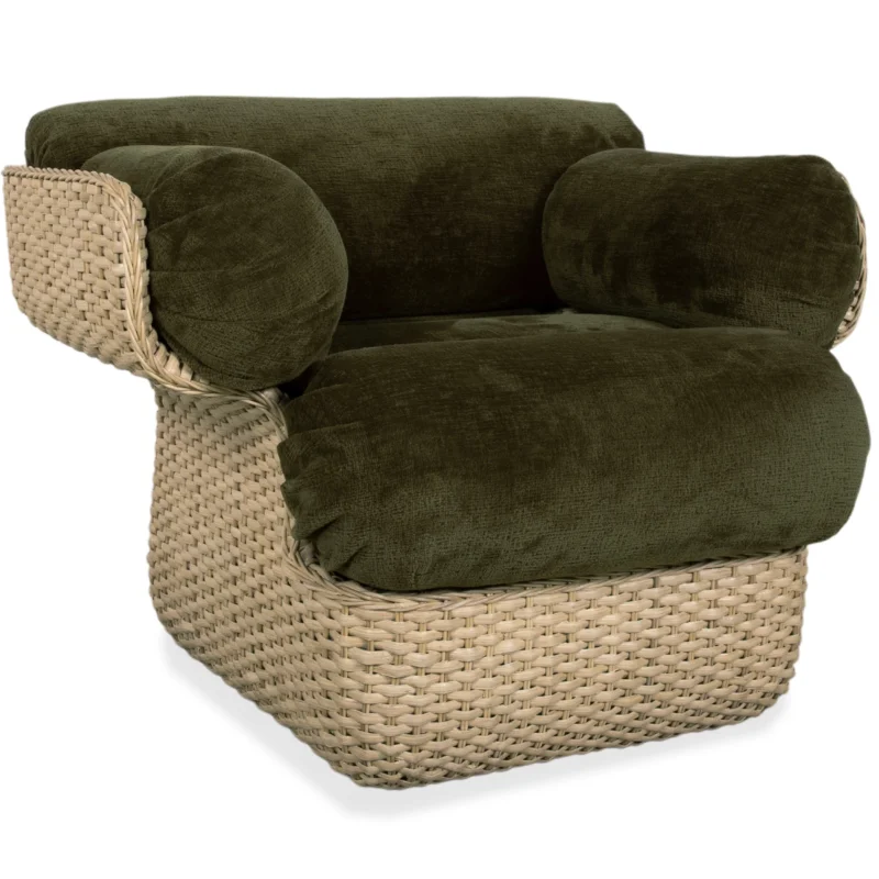 Gubi Basket Stoff Korb Rattan Sessel Grün Olive