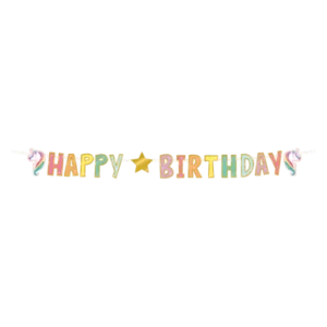 Happy Birthday Letterslinger Unicorn 2,5m van Paper Dreams koop je bij Partywinkel