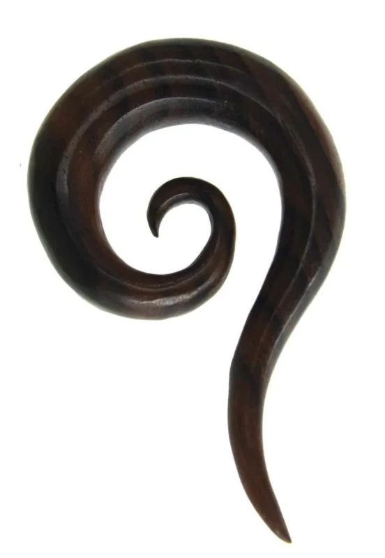 Holz Piercing Dehnschnecke Spirale lange Spitze dunkel - chic - net.de