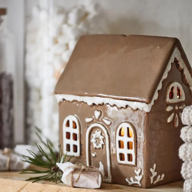 Ib Laursen - Lebkuchenhaus Keramik für Teelichter