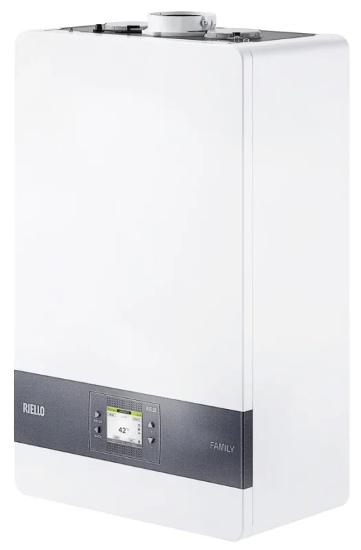 caldaia riello family 35 kis a condensazione completa di kit scarico fumi low nox metano hybrid ready novita