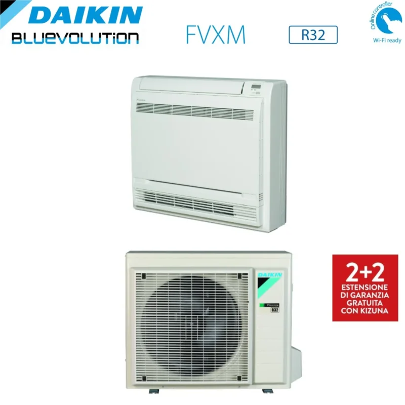 climatizzatore condizionatore daikin bluevolution inverter a pavimento serie f 12000 btu fvxm35f wi fi r 32 new 2018