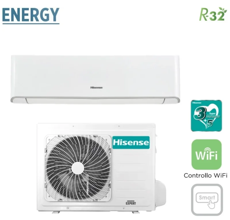 climatizzatore condizionatore hisense inverter serie energy 9000 btu tq25xe0cg r 32 wi fi integrato