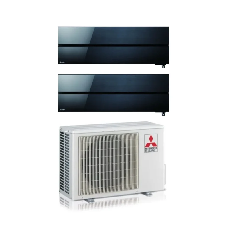 climatizzatore condizionatore mitsubishi electric dual split inverter serie kirigamine style msz ln 9_12 con mxz 2f53vf onyx black wi fi r 32 9000_12000 nero new 2018