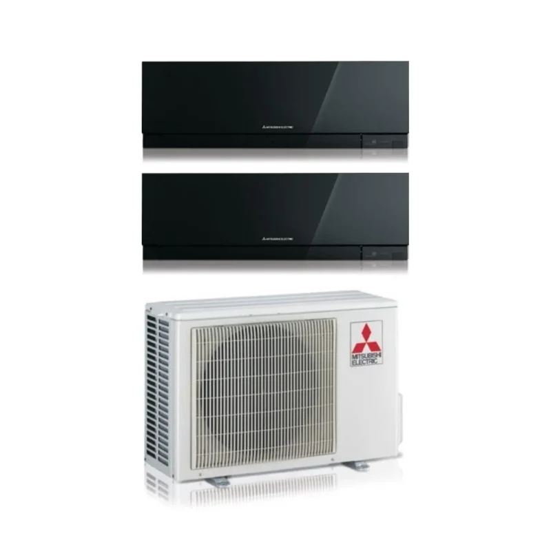 climatizzatore condizionatore mitsubishi electric dual split inverter serie kirigamine zen black msz ef 7_18 con mxz 2f53vf r 32 wi fi integrato colore nero 7000_18000