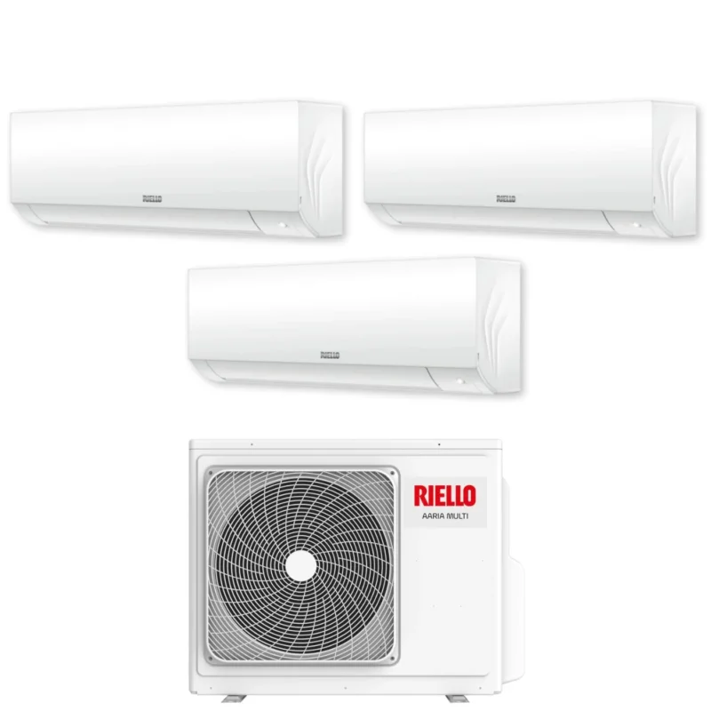 climatizzatore condizionatore riello trial split inverter serie aaria plus 9_9_12 con aaria multi 355 p r 32 wi fi optional 9000_9000_12000
